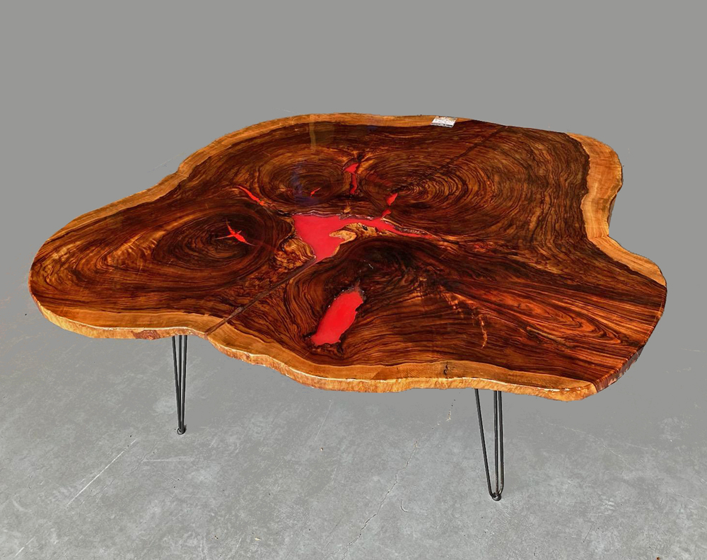 Camphor Laurel Timber Slabs - image Camphor-Laurel-Timber-Coffee-Table-with-Red-Resin-Tradeware-Building-Supplies-1 on https://tradewarebuildingsupplies.com