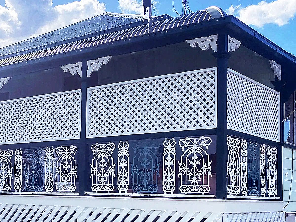 White Lattice featuring on the verandah of this beautiful home.