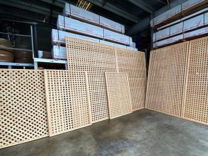 Timber Lattice Panels are a great choice for the verandahs creating privacy screen. Available from Tradeware Building Supplies, Brisbane