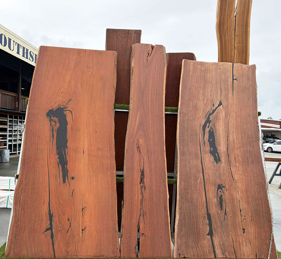Blue Gum Timber Slabs available from Tradeware Bulding Supplies, Timberyard in Chandler Brisbane